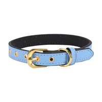 HKM-917011 Plain Pet Collar Gold Buckle PU