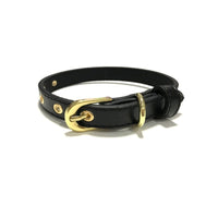 HKM-917011 Plain Pet Collar Gold Buckle PU