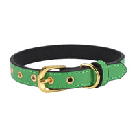HKM-917011 Plain Pet Collar Gold Buckle PU