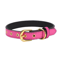 HKM-917011 Plain Pet Collar Gold Buckle PU