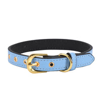 HKM-917011 Plain Pet Collar Gold Buckle PU