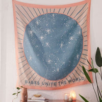 HKM-917139 Abstract Hand-Drawn Tapestry – 100% Polyester Fiber, Machine Washable, Brushed Style