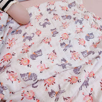 HKM-917139 Double-Layer Newborn Gauze Scarf with Animal and Floral Prints, 120x120cm