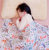 HKM-917139 Double-Layer Newborn Gauze Scarf with Animal and Floral Prints, 120x120cm