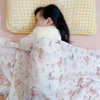 HKM-917139 Double-Layer Newborn Gauze Scarf with Animal and Floral Prints, 120x120cm