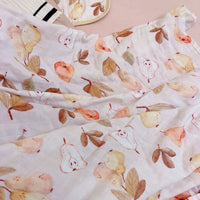 HKM-917139 Double-Layer Newborn Gauze Scarf with Animal and Floral Prints, 120x120cm