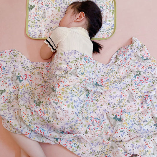 HKM-917139 Double-Layer Newborn Gauze Scarf with Animal and Floral Prints, 120x120cm