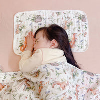 HKM-917139 Double-Layer Newborn Gauze Scarf with Animal and Floral Prints, 120x120cm