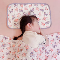 HKM-917139 Double-Layer Newborn Gauze Scarf with Animal and Floral Prints, 120x120cm