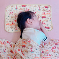 HKM-917139 Double-Layer Newborn Gauze Scarf with Animal and Floral Prints, 120x120cm