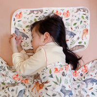 HKM-917139 Double-Layer Newborn Gauze Scarf with Animal and Floral Prints, 120x120cm