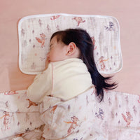 HKM-917139 Double-Layer Newborn Gauze Scarf with Animal and Floral Prints, 120x120cm