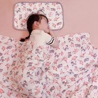 HKM-917139 Double-Layer Newborn Gauze Scarf with Animal and Floral Prints, 120x120cm