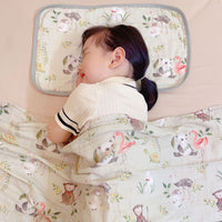HKM-917139 Double-Layer Newborn Gauze Scarf with Animal and Floral Prints, 120x120cm