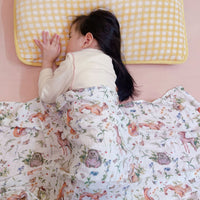 HKM-917139 Double-Layer Newborn Gauze Scarf with Animal and Floral Prints, 120x120cm
