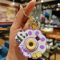 HKM-917139 Planet Rabbit Astronaut Keychain - Cute Cartoon Silicone Bag Pendant for Keys