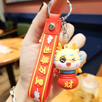 HKM-917139 Planet Rabbit Astronaut Keychain - Cute Cartoon Silicone Bag Pendant for Keys