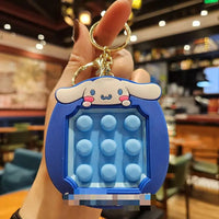 HKM-917139 Planet Rabbit Astronaut Keychain - Cute Cartoon Silicone Bag Pendant for Keys