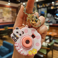 HKM-917139 Planet Rabbit Astronaut Keychain - Cute Cartoon Silicone Bag Pendant for Keys
