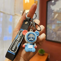 HKM-917139 Planet Rabbit Astronaut Keychain - Cute Cartoon Silicone Bag Pendant for Keys