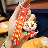 HKM-917139 Planet Rabbit Astronaut Keychain - Cute Cartoon Silicone Bag Pendant for Keys