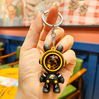 HKM-917139 Planet Rabbit Astronaut Keychain - Cute Cartoon Silicone Bag Pendant for Keys