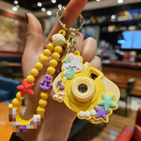 HKM-917139 Planet Rabbit Astronaut Keychain - Cute Cartoon Silicone Bag Pendant for Keys
