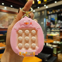 HKM-917139 Planet Rabbit Astronaut Keychain - Cute Cartoon Silicone Bag Pendant for Keys