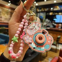 HKM-917139 Planet Rabbit Astronaut Keychain - Cute Cartoon Silicone Bag Pendant for Keys