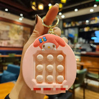 HKM-917139 Planet Rabbit Astronaut Keychain - Cute Cartoon Silicone Bag Pendant for Keys