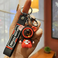HKM-917139 Planet Rabbit Astronaut Keychain - Cute Cartoon Silicone Bag Pendant for Keys