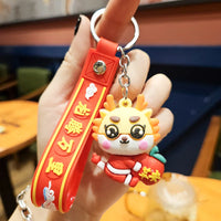 HKM-917139 Planet Rabbit Astronaut Keychain - Cute Cartoon Silicone Bag Pendant for Keys