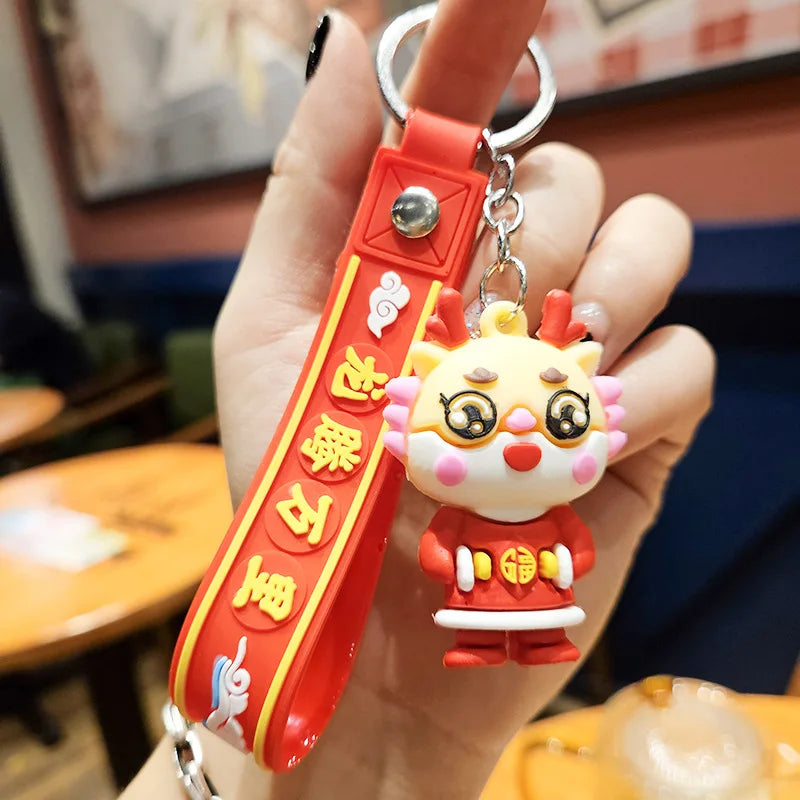 HKM-917139 Planet Rabbit Astronaut Keychain - Cute Cartoon Silicone Bag Pendant for Keys