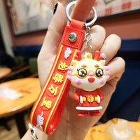 HKM-917139 Planet Rabbit Astronaut Keychain - Cute Cartoon Silicone Bag Pendant for Keys
