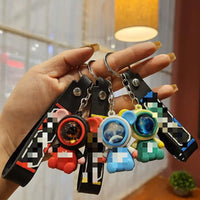 HKM-917139 Planet Rabbit Astronaut Keychain - Cute Cartoon Silicone Bag Pendant for Keys