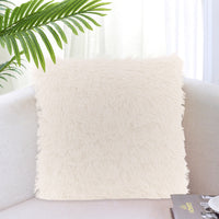 HKM-917267 Solid Color Crystal Plush Cushion Cover - 40x40cm, Polyester Material