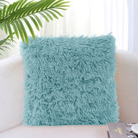 HKM-917267 Solid Color Crystal Plush Cushion Cover - 40x40cm, Polyester Material