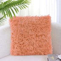 HKM-917267 Solid Color Crystal Plush Cushion Cover - 40x40cm, Polyester Material