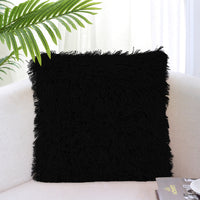 HKM-917267 Solid Color Crystal Plush Cushion Cover - 40x40cm, Polyester Material