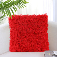 HKM-917267 Solid Color Crystal Plush Cushion Cover - 40x40cm, Polyester Material