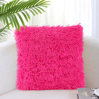 HKM-917267 Solid Color Crystal Plush Cushion Cover - 40x40cm, Polyester Material