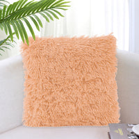 HKM-917267 Solid Color Crystal Plush Cushion Cover - 40x40cm, Polyester Material
