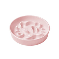 HKM-917331 Pet Cartoon Ceramic Bowl for Cats - Anti-Choking Design, Available in Pink, Blue, Yellow, Beige