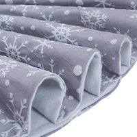 HKM-917587 Gray Background with White Snowflakes Tree Skirt - 48-Inch Knitted Fabric Design