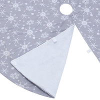HKM-917587 Gray Background with White Snowflakes Tree Skirt - 48-Inch Knitted Fabric Design
