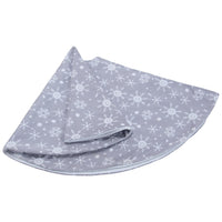 HKM-917587 Gray Background with White Snowflakes Tree Skirt - 48-Inch Knitted Fabric Design
