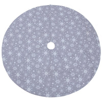 HKM-917587 Gray Background with White Snowflakes Tree Skirt - 48-Inch Knitted Fabric Design