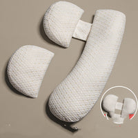 HKM-917587 Pregnancy Comfort Waist Pillow with Leaf Pattern - 120 cm, 10.1-15 cm Height