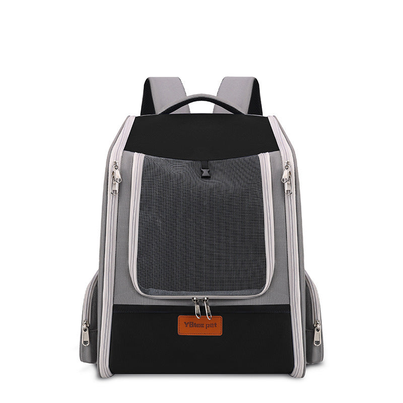 HKM-917651 Expandable Large Capacity Portable Pet Backpack - Solid Color Nylon Diaper Bag
