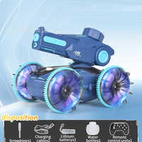 HKM-917715 Amphibious Remote Control Water Jet Car with Dual Control and Water Absorption for Indoor-Outdoor Fun
